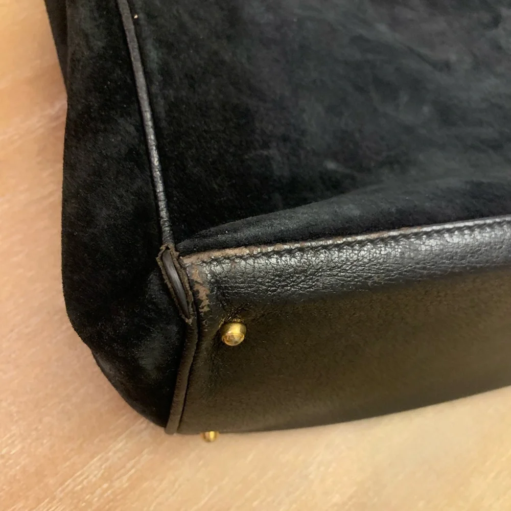 Authentic Gucci, bamboo black suede 2 way bag - Picture 15 of 16